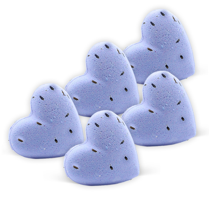 Badbomb Hjärta Lavendel 70g x 5 st i gruppen Hud & Kropp / Bad & Spa / Badbomber & Badskum hos Rawfoodshop Scandinavia AB (HEARTB-04A-SET5)