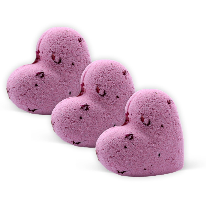 Badbomb Hjärta Ylang & Ros 70g x 3 st i gruppen Hud & Kropp / Bad & Spa / Badbomber & Badskum hos Rawfoodshop Scandinavia AB (HEARTB01A-SET3)