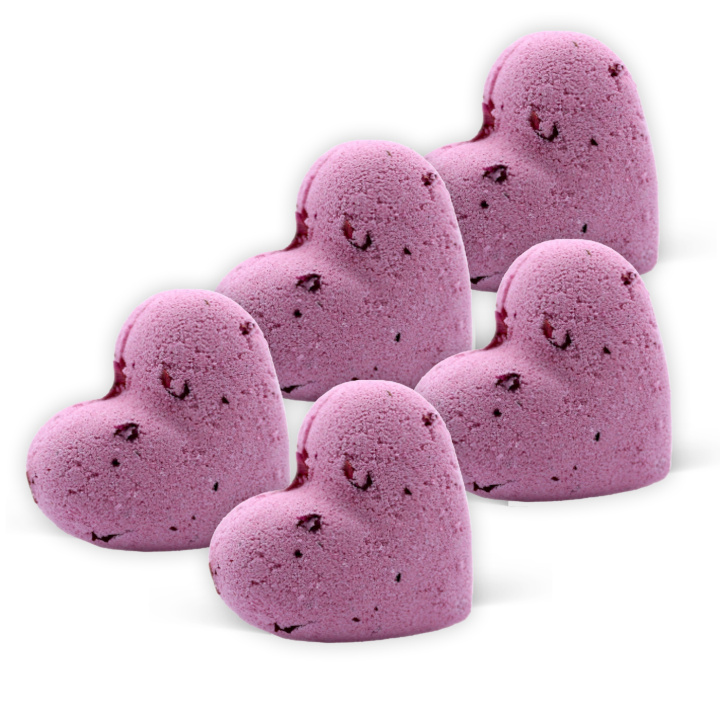 Badbomb Hjärta Ylang & Ros 70g x 5 st i gruppen Hud & Kropp / Bad & Spa / Badbomber & Badskum hos Rawfoodshop Scandinavia AB (HEARTB01A-SET5)