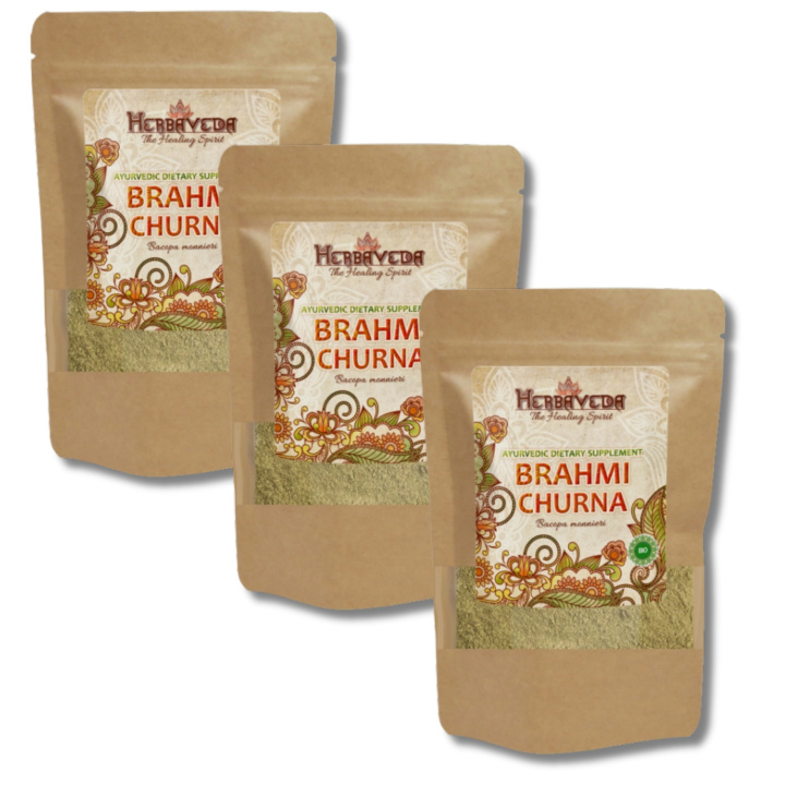 Brahmi Churna EKO 250g x 3 paket i gruppen Kosttillskott / Örter & Växter / Örter hos Rawfoodshop Scandinavia AB (HERBA16-250-SET3)