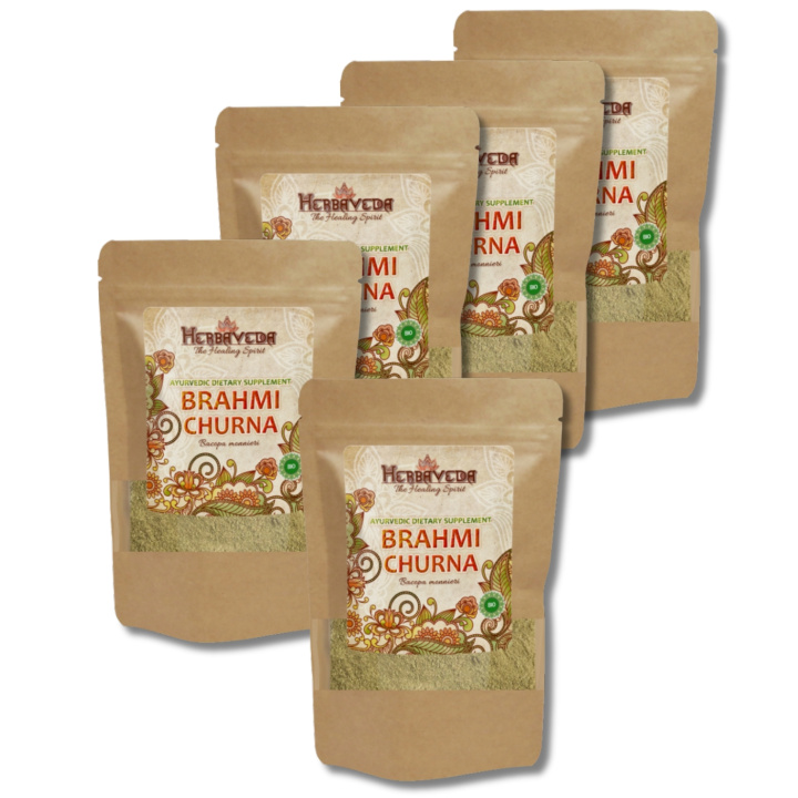 Brahmi Churna EKO 125g x 5 paket i gruppen Kosttillskott / Örter & Växter / Örter hos Rawfoodshop Scandinavia AB (HERBA16-SET5)