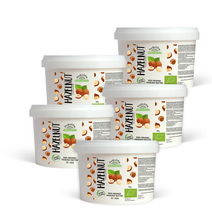 Hasselnötssmör Rostad EKO 500g x 5 paket i gruppen Råvaror & Dryck / Nötter / Hasselnötter hos Rawfoodshop Scandinavia AB (HITB020028500-SET5)