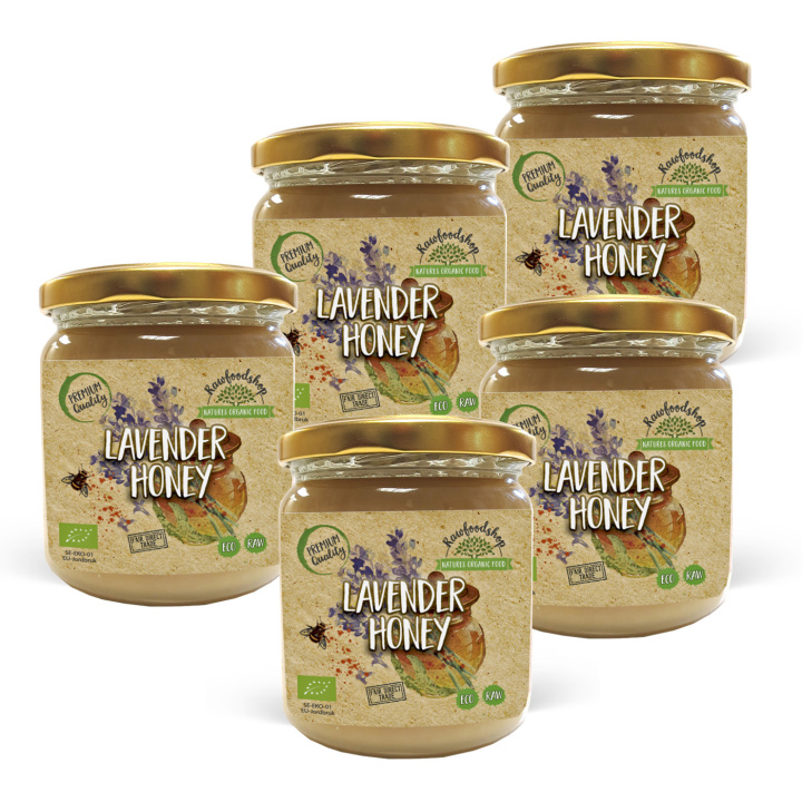 Lavendelhonung EKO 500g x 5 burkar i gruppen Råvaror & Dryck / Bakning / Honung hos Rawfoodshop Scandinavia AB (HONEYLAV-SET5)