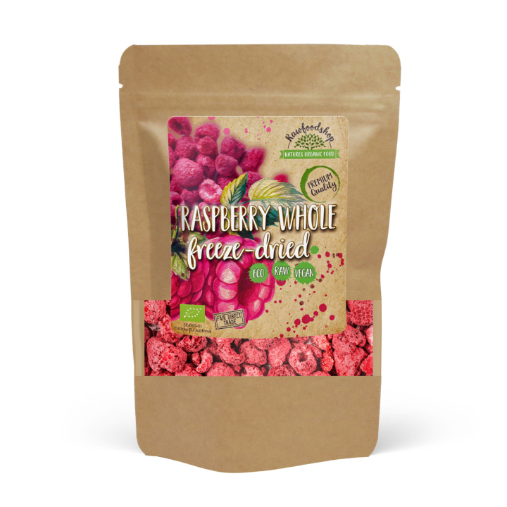 Hallon Frystorkade Hela EKO 250g i gruppen Råvaror & Dryck / Frukt & Bär / Hallon hos Rawfoodshop Scandinavia AB (K2002-250)