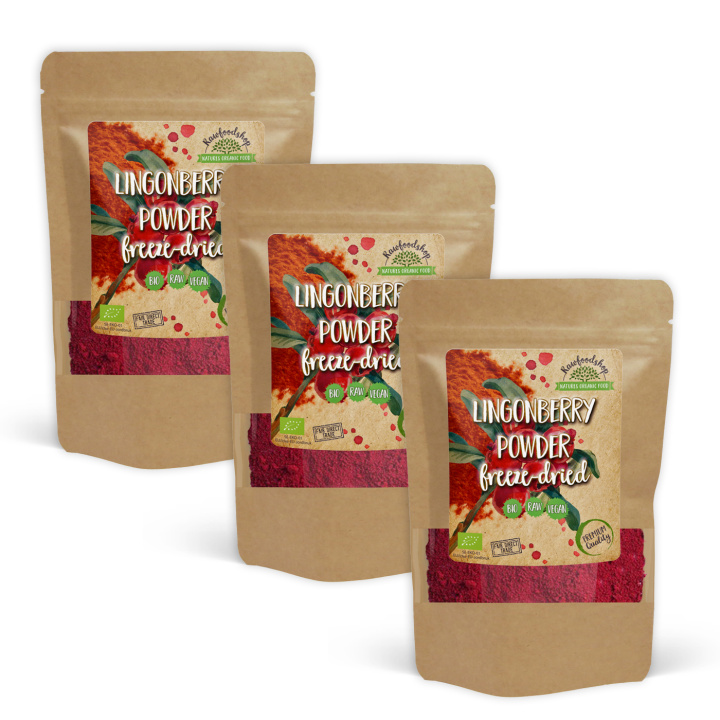 Lingonpulver Frystorkat EKO 100g x 3 paket i gruppen Råvaror & Dryck / Frukt & Bär / Fruktpulver hos Rawfoodshop Scandinavia AB (K20130005002001-SET3)