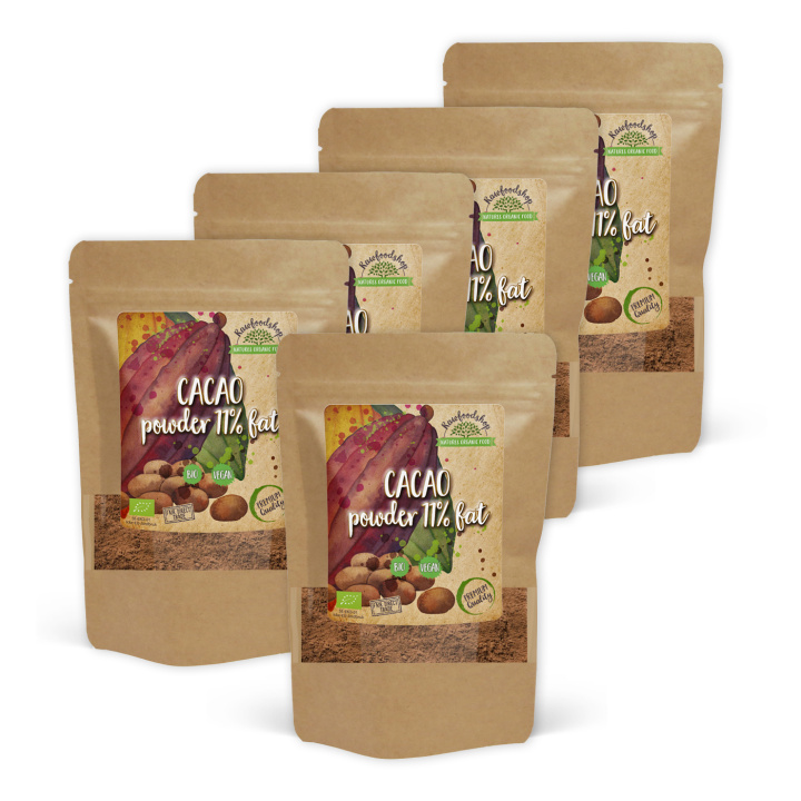 Kakaopulver 11% EKO 100g x 5 paket i gruppen Råvaror & Dryck / Bakning / Kakaoprodukter hos Rawfoodshop Scandinavia AB (KAK11-SET5)