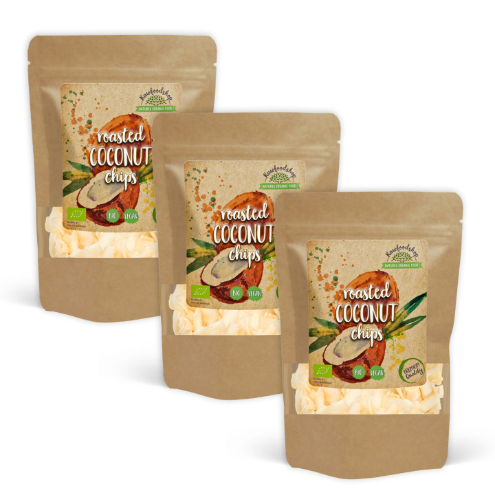 Kokoschips Premium Rostade EKO 350g x 3 paket i gruppen Råvaror & Dryck / Nötter / Kokos hos Rawfoodshop Scandinavia AB (KCR35-SET3)
