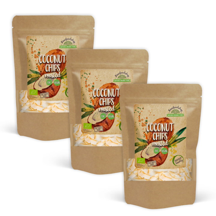 Kokoschips Premium Rostade EKO 350g x 3 paket i gruppen Råvaror & Dryck / Nötter / Kokos hos Rawfoodshop Scandinavia AB (KCR35-SET3)