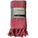 Fouta Roströd i Ekologisk Bomull 90x170cm