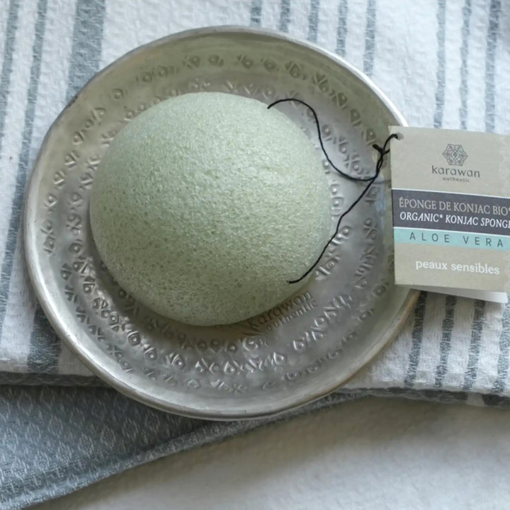 EKO Konjak Svamp Berikad med Aloe Vera i gruppen Hud & Kropp / Ansikte / Svampar hos Rawfoodshop Scandinavia AB (KKONJAV-B-IN10)