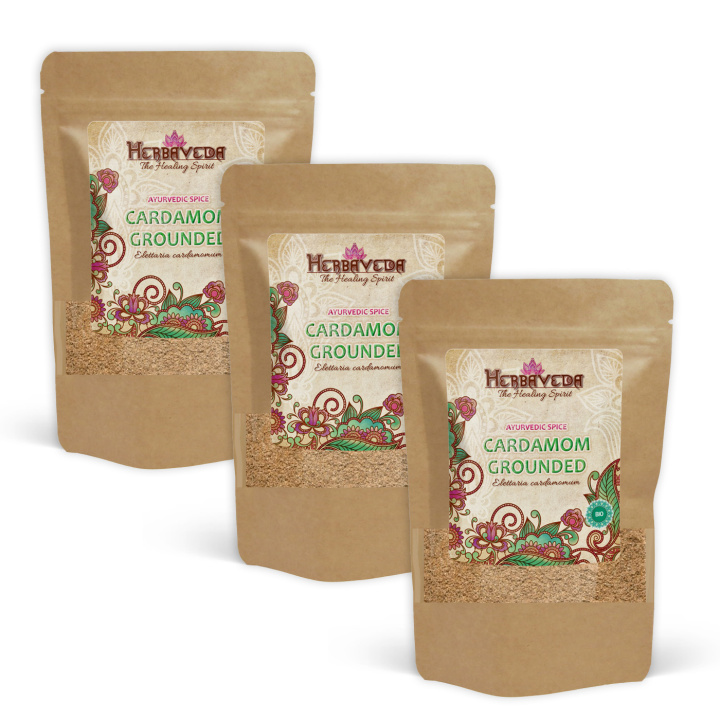 Kardemumma Mald EKO 50g x 3 paket i gruppen Råvaror & Dryck / Skafferiet / Kryddor & Salt hos Rawfoodshop Scandinavia AB (KRY35-SET3)