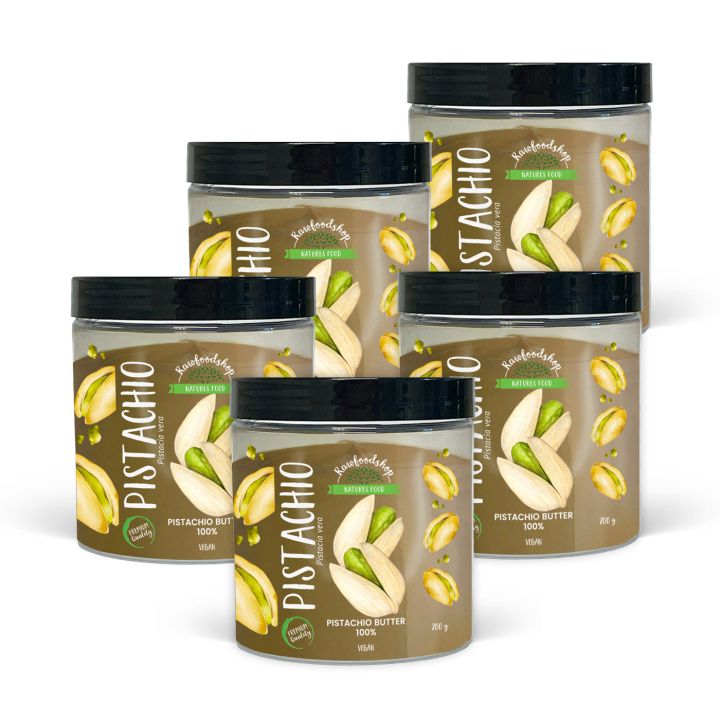 Pistagesmör 200g x 5 burkar i gruppen Råvaror & Dryck / Nötter / Nötsmör hos Rawfoodshop Scandinavia AB (L00220BGP2-SET5)