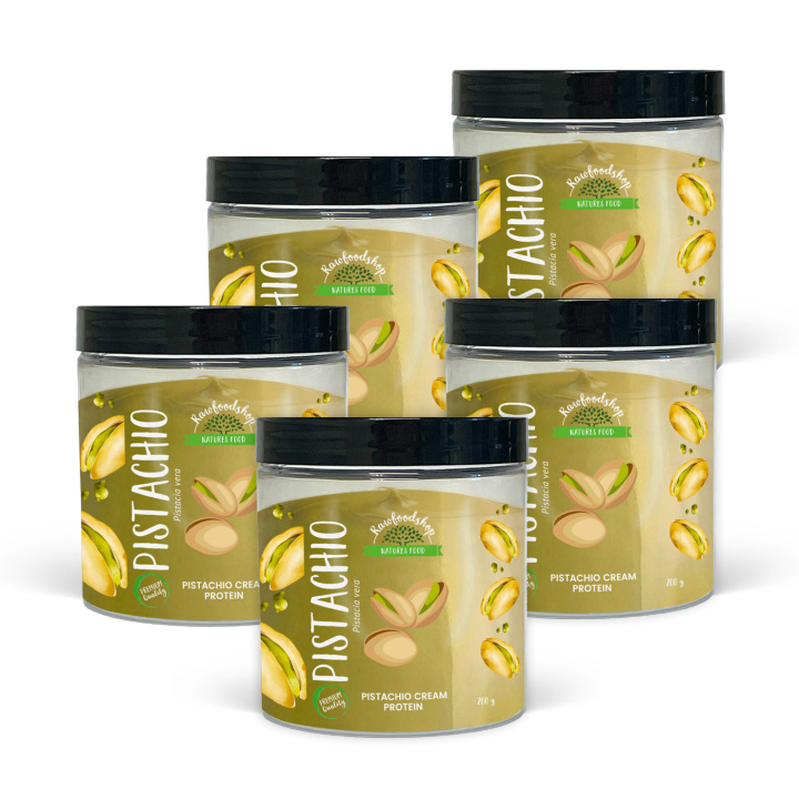 Pistagekräm Protein 200g x 5 burkar i gruppen Råvaror & Dryck / Nötter / Pistagenötter hos Rawfoodshop Scandinavia AB (L0414030012-SET5)