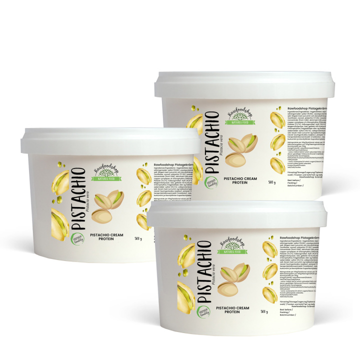 Pistagekräm Protein 500g x 3 burkar i gruppen Råvaror & Dryck / Nötter / Pistagenötter hos Rawfoodshop Scandinavia AB (L0414030015-SET3)