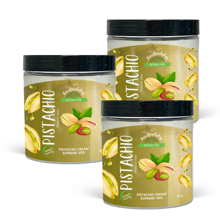 Pistagekräm Supreme 45% 200g x 3 burkar i gruppen Råvaror & Dryck / Nötter / Pistagenötter hos Rawfoodshop Scandinavia AB (L10010090121-SET3)