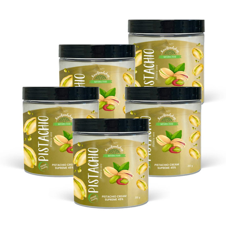 Pistagekräm Supreme 45% 200g x 5 burkar i gruppen Råvaror & Dryck / Nötter / Pistagenötter hos Rawfoodshop Scandinavia AB (L10010090121-SET5)