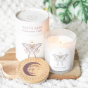 Manifestationsljus Luna Moth med Klar Kvarts