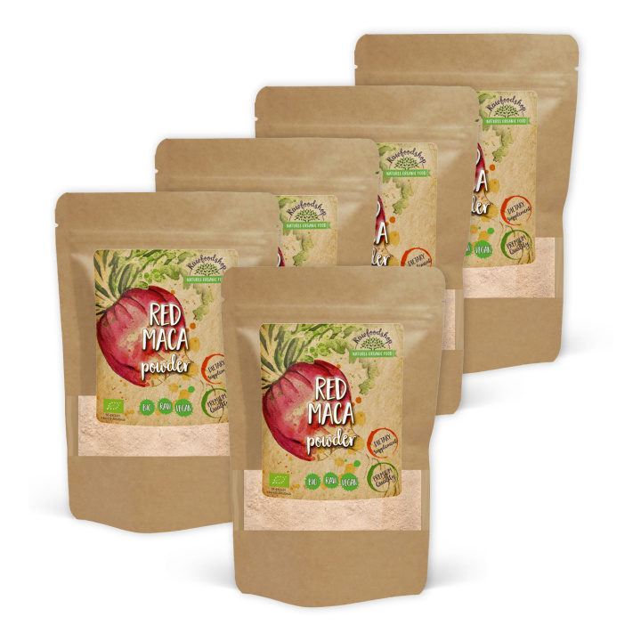 Maca Pulver Röd EKO 250g x 5 paket i gruppen Kosttillskott / Örter & Växter / Maca & Ginseng hos Rawfoodshop Scandinavia AB (MACA02-SET5)