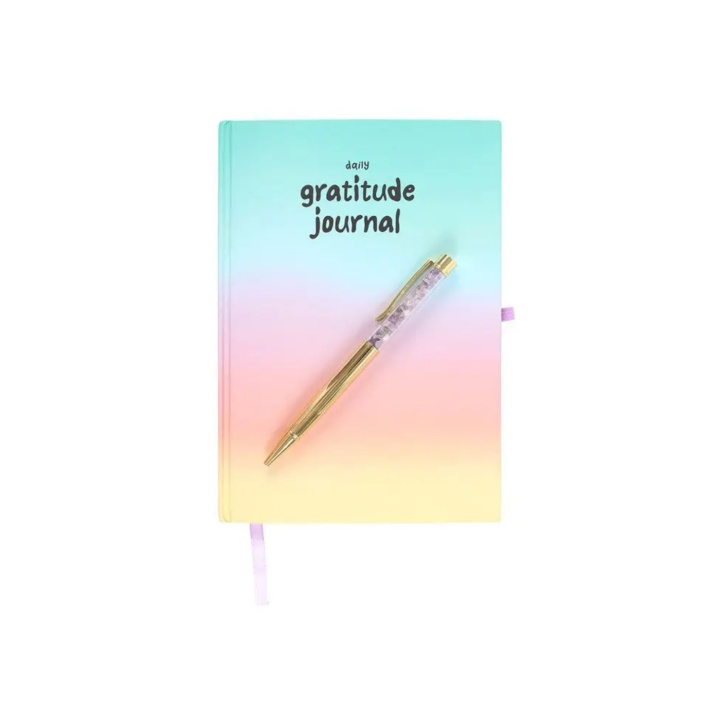 Tacksamhetsdagbok Mångfärgad med Kulspetspenna Ametist i gruppen Hem & Själ / Harmonisk livsstil / Böcker & journaler hos Rawfoodshop Scandinavia AB (MO-17125)