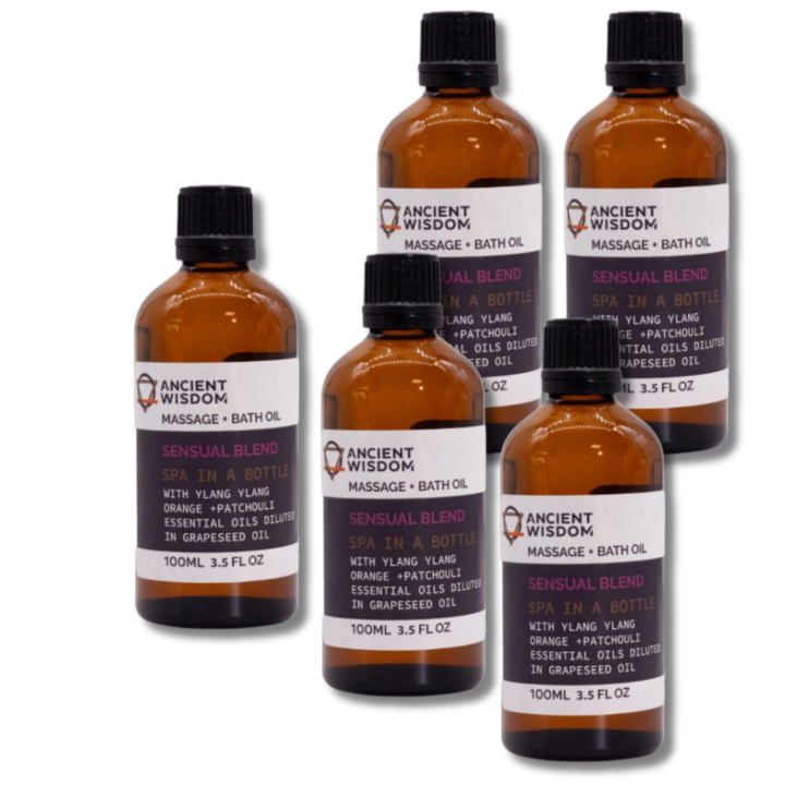 Sensual Massageolja 100ml x 5 paket i gruppen Hud & Kropp / Kropp / Massageolja hos Rawfoodshop Scandinavia AB (MOLUL-02-SET5)