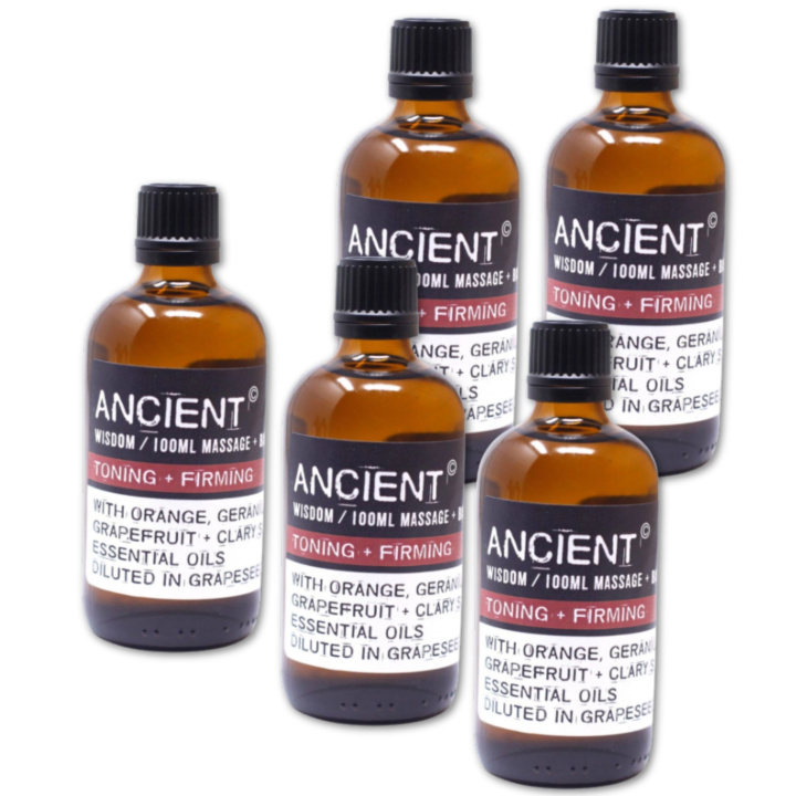 Toning & Firming Massageolja 100ml x 5 flaskor i gruppen Hud & Kropp / Kropp / Massageolja hos Rawfoodshop Scandinavia AB (MOLUL-08-SET5)