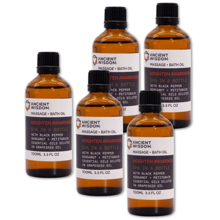  Heighten Awareness Massageolja 100ml x 5 paket i gruppen Hud & Kropp / Kropp / Massageolja hos Rawfoodshop Scandinavia AB (MOLUL-10-SET5)