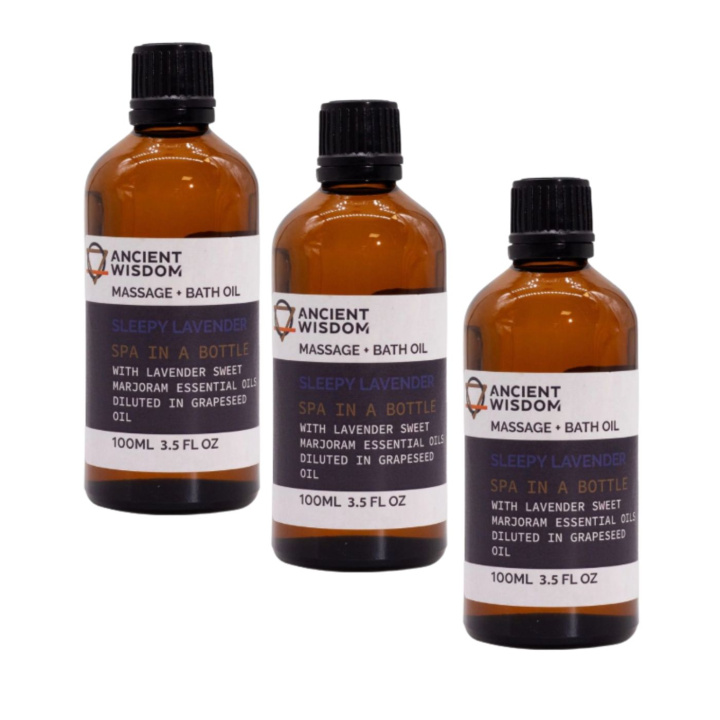 Sleepy Lavender Massageolja 100ml x 3 st i gruppen Hud & Kropp / Kropp / Massageolja hos Rawfoodshop Scandinavia AB (MOLUL-11-SET3)