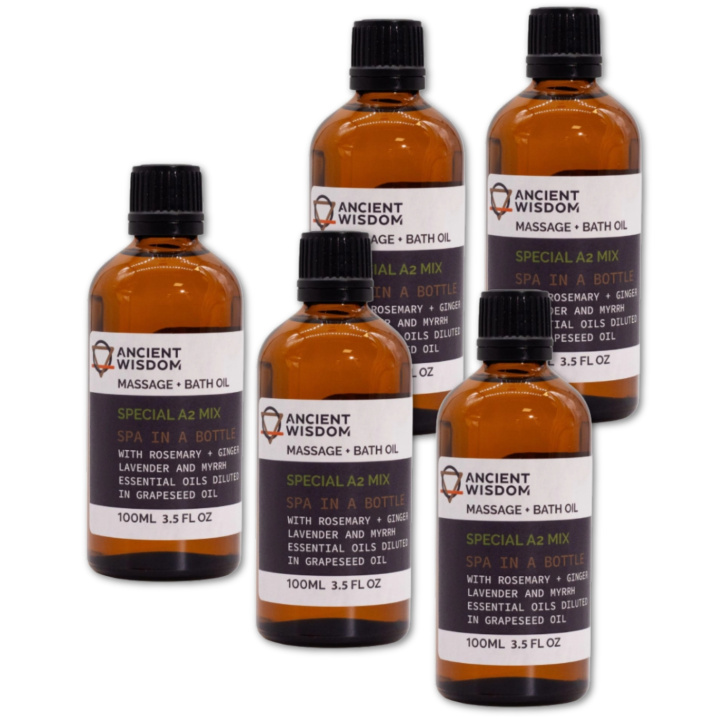 Special A2 Mix Massageolja 100ml x 5 flaskor i gruppen Hud & Kropp / Kropp / Massageolja hos Rawfoodshop Scandinavia AB (MOLUL-14-SET5)