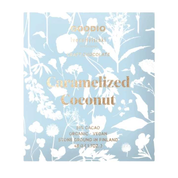 Karameliserad Kokos Choklad 51% EKO 48g i gruppen Råvaror & Dryck / Godis & Choklad / Choklad & Bars hos Rawfoodshop Scandinavia AB (NC28)