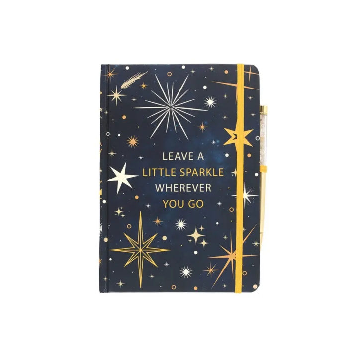 Anteckningsbok A5 Glitter med Kulspetspenna Citrin i gruppen Hem & Själ / Harmonisk livsstil / Böcker & journaler hos Rawfoodshop Scandinavia AB (NT-26726)