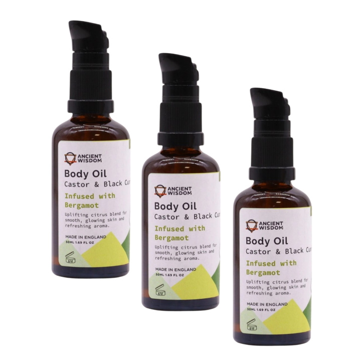 Ansikte & Kroppsolja Bergamott EKO 50ml x 3 st i gruppen Hud & Kropp / Kropp / Body lotion & olja hos Rawfoodshop Scandinavia AB (OBOUL04-SET3)