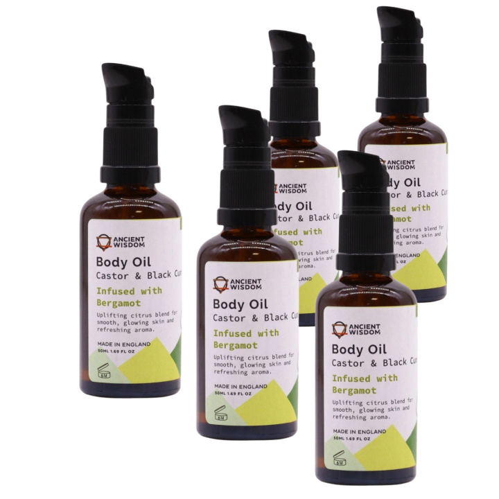 Ansikte & Kroppsolja Bergamott EKO 50ml x 5 st i gruppen Hud & Kropp / Kropp / Body lotion & olja hos Rawfoodshop Scandinavia AB (OBOUL04-SET5)