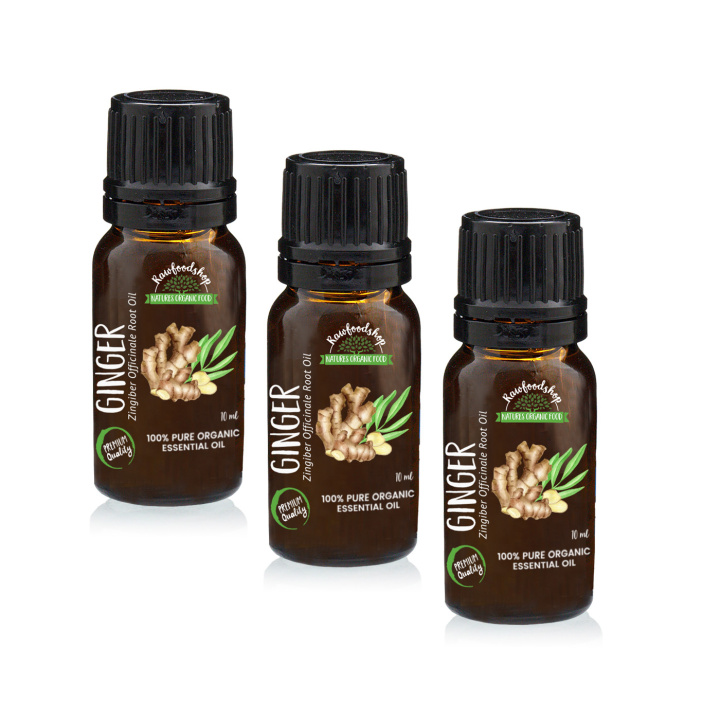 Ingefära Eterisk Olja EKO 10ml x 3 flaskor i gruppen Hud & Kropp / Naturlig DIY / Eteriska oljor hos Rawfoodshop Scandinavia AB (ORGEOUL-19-SET3)
