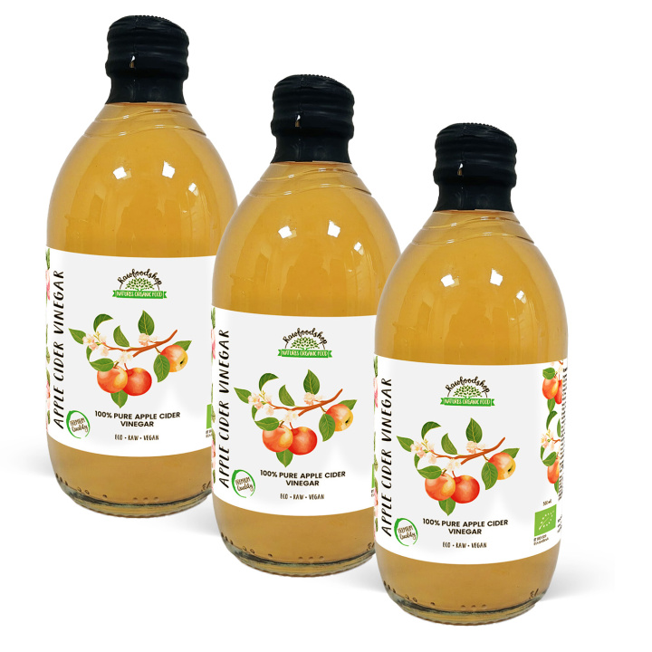 Äppelcidervinäger Ofiltrerad EKO 500ml x 3 flaskor i gruppen Råvaror & Dryck / Skafferiet / Smaksättning / Vinäger hos Rawfoodshop Scandinavia AB (PFMN5SY050006-SET3)