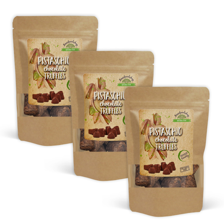 Chokladtryffel Pistage 100g x 3 paket i gruppen Råvaror & Dryck / Godis & Choklad / Choklad & Bars hos Rawfoodshop Scandinavia AB (PIST100-SET3)