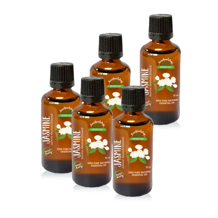 Jasmin Eterisk Olja 50ml x 5 flaskor i gruppen Hud & Kropp / Naturlig DIY / Eteriska oljor hos Rawfoodshop Scandinavia AB (PREOUL-11-SET5)