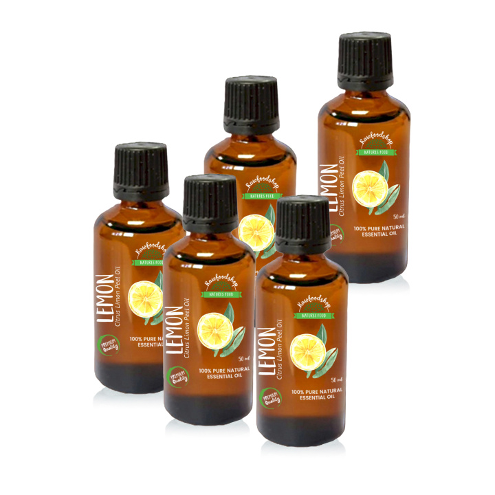 Citron Eterisk Olja 50 ml x 5 paket i gruppen Hud & Kropp / Naturlig DIY / Eteriska oljor hos Rawfoodshop Scandinavia AB (PREOUL-12-SET5)