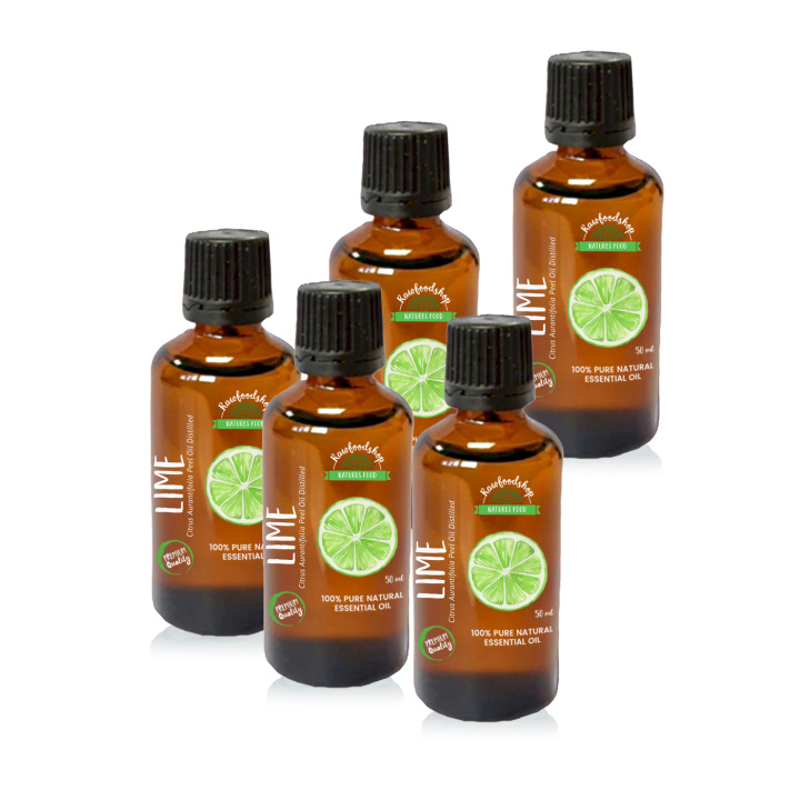 Lime Eterisk Olja 50ml x 5 flaskor i gruppen Hud & Kropp / Naturlig DIY / Eteriska oljor hos Rawfoodshop Scandinavia AB (PREOUL-29-SET5)