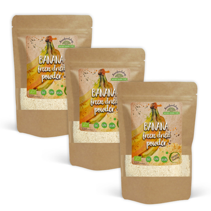 Bananpulver Frystorkat EKO 125g x 3 paket i gruppen Råvaror & Dryck / Frukt & Bär / Banan hos Rawfoodshop Scandinavia AB (PULFBAN-SET3)