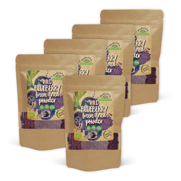 Blåbärspulver Vild Frystorkat EKO 125g x 5 paket i gruppen Råvaror & Dryck / Frukt & Bär / Blåbär hos Rawfoodshop Scandinavia AB (PULFBLA-SET5)
