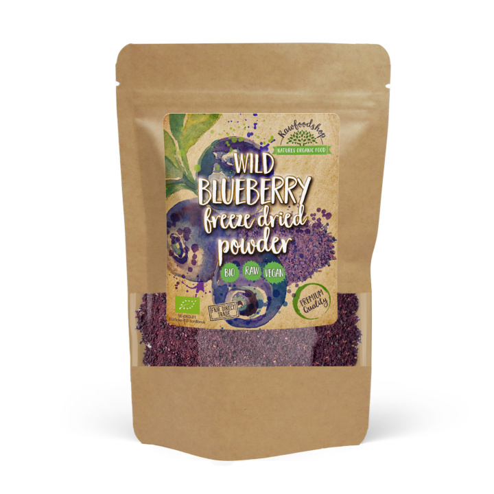 Blåbärspulver Vild Frystorkat EKO 125g i gruppen Råvaror & Dryck / Frukt & Bär / Blåbär hos Rawfoodshop Scandinavia AB (PULFBLA)