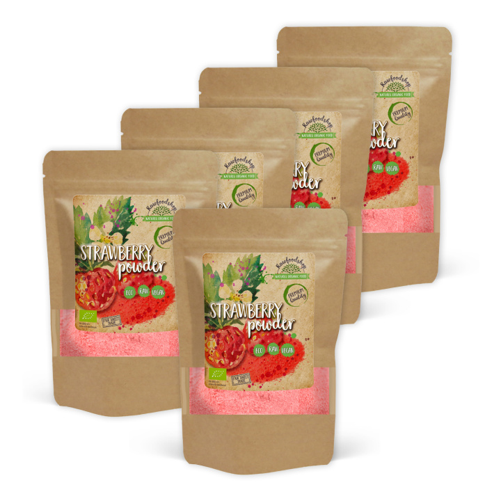 Jordgubbspulver Frystorkat EKO 100g x 5 paket i gruppen Råvaror & Dryck / Frukt & Bär / Jordgubbar hos Rawfoodshop Scandinavia AB (PULFJOR-SET5)