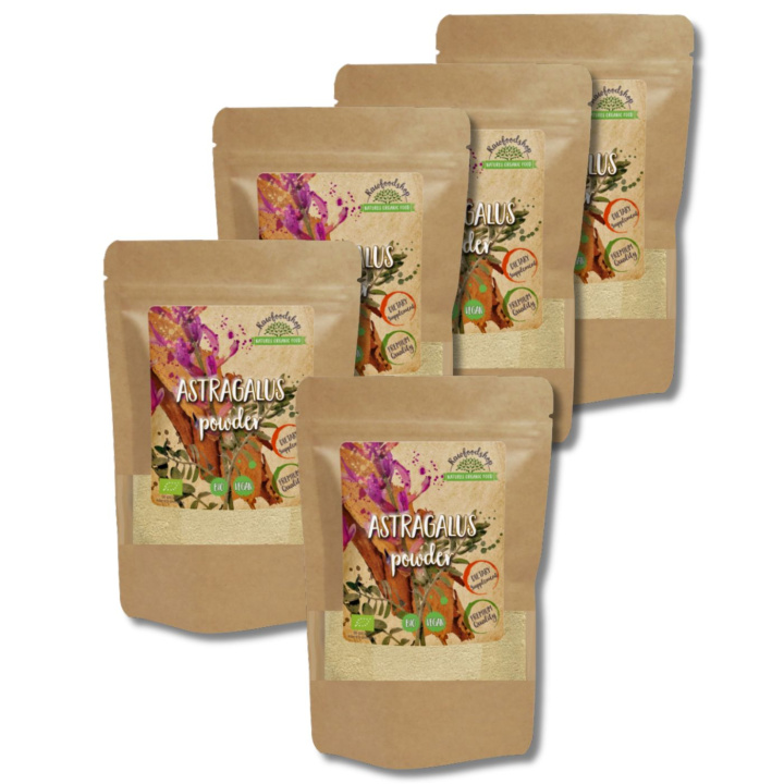 Astragalus Pulver EKO 125g x 5 paket i gruppen Kosttillskott / Örter & Växter / Örter hos Rawfoodshop Scandinavia AB (RAW00200-SET5)