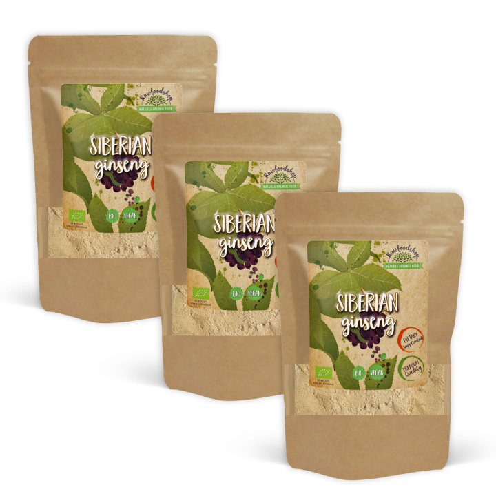 Siberian Ginseng Pulver EKO 250g x 3 paket i gruppen Kosttillskott / Örter & Växter / Örter hos Rawfoodshop Scandinavia AB (RAW00211-250-SET3)