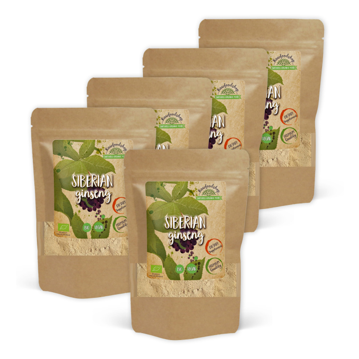 Siberian Ginseng Pulver EKO 250g x 5 paket i gruppen Kosttillskott / Örter & Växter / Örter hos Rawfoodshop Scandinavia AB (RAW00211-250-SET5)