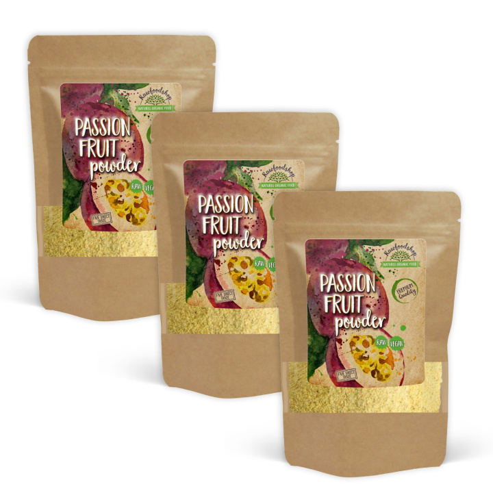 Passionsfrukt pulver 125g x 3 paket i gruppen Råvaror & Dryck / Frukt & Bär / Fruktpulver hos Rawfoodshop Scandinavia AB (RAW00219-SET3)