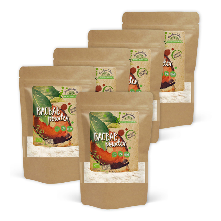Baobab pulver EKO 125g x 5 paket i gruppen Råvaror & Dryck / Frukt & Bär / Baobab hos Rawfoodshop Scandinavia AB (RAW00220-SET5)