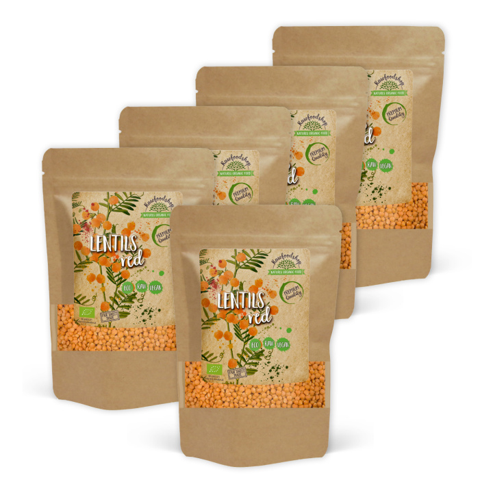 Linser Röda EKO 500g x 5 paket i gruppen Råvaror & Dryck / Skafferiet / Baljväxter hos Rawfoodshop Scandinavia AB (RAW0032-SET5)