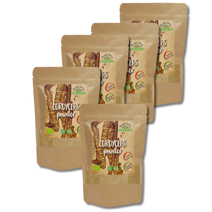Cordyceps Pulver EKO 125g x 5 paket i gruppen Kosttillskott / Örter & Växter / Svampar hos Rawfoodshop Scandinavia AB (RAW087-SET5)