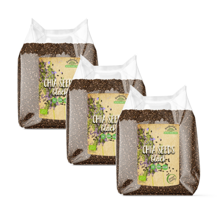 Chiafrön Svarta EKO 1kg x 3 paket i gruppen Råvaror & Dryck / Hälsokost / Chiafrön hos Rawfoodshop Scandinavia AB (RAW866996-SET3)